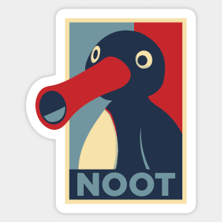 Pingu noot Obama hope style Sticker